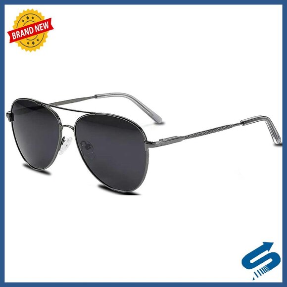 Polarized Aviator Sunglasses UV400 Spring-Loaded Temples Unisex 56mm main image 8